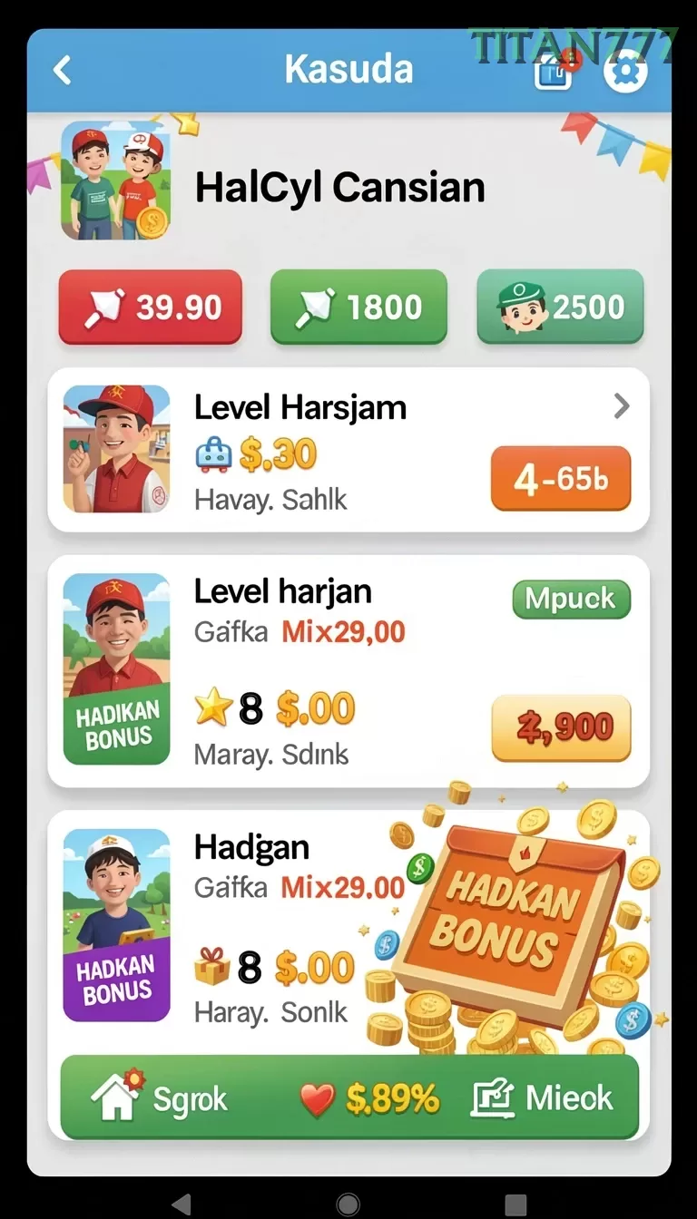 Cuplikan layar HAO788 — menu navigasi